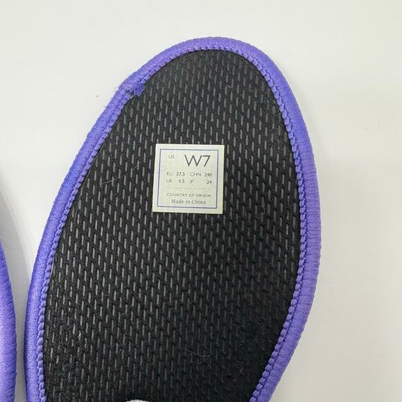 ROTHY'S | The Flat Black w/ Cobalt Blue Trim Washable eco-friendly Shoes sz: 7 - Picture 11 of 13